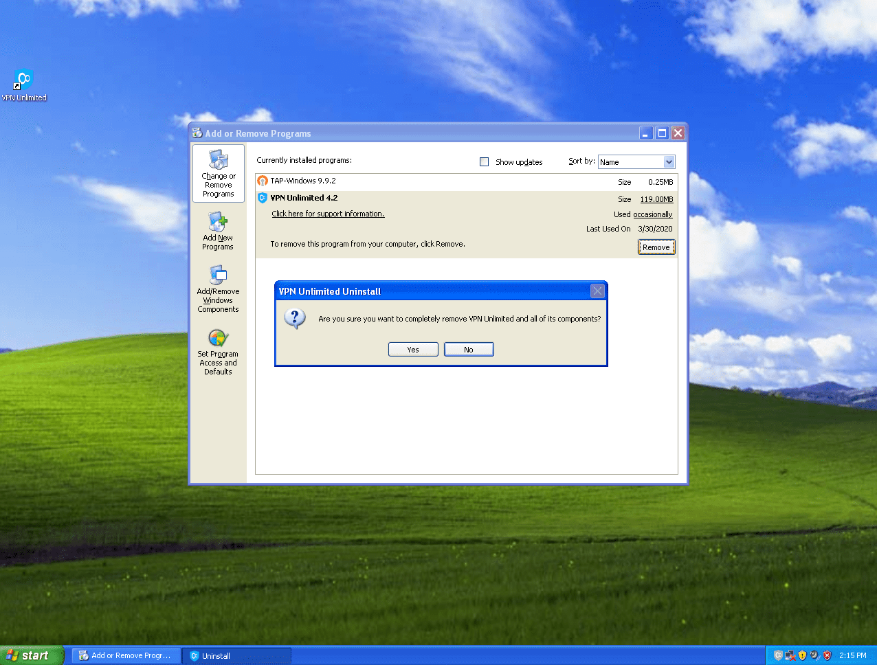 Настроить vpn на windows xp